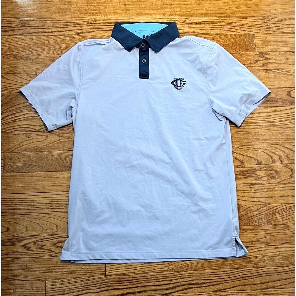 Rhone Polo Shirt Men's Small Lavender Golf Tennis Embroidered Logo Casual S/S